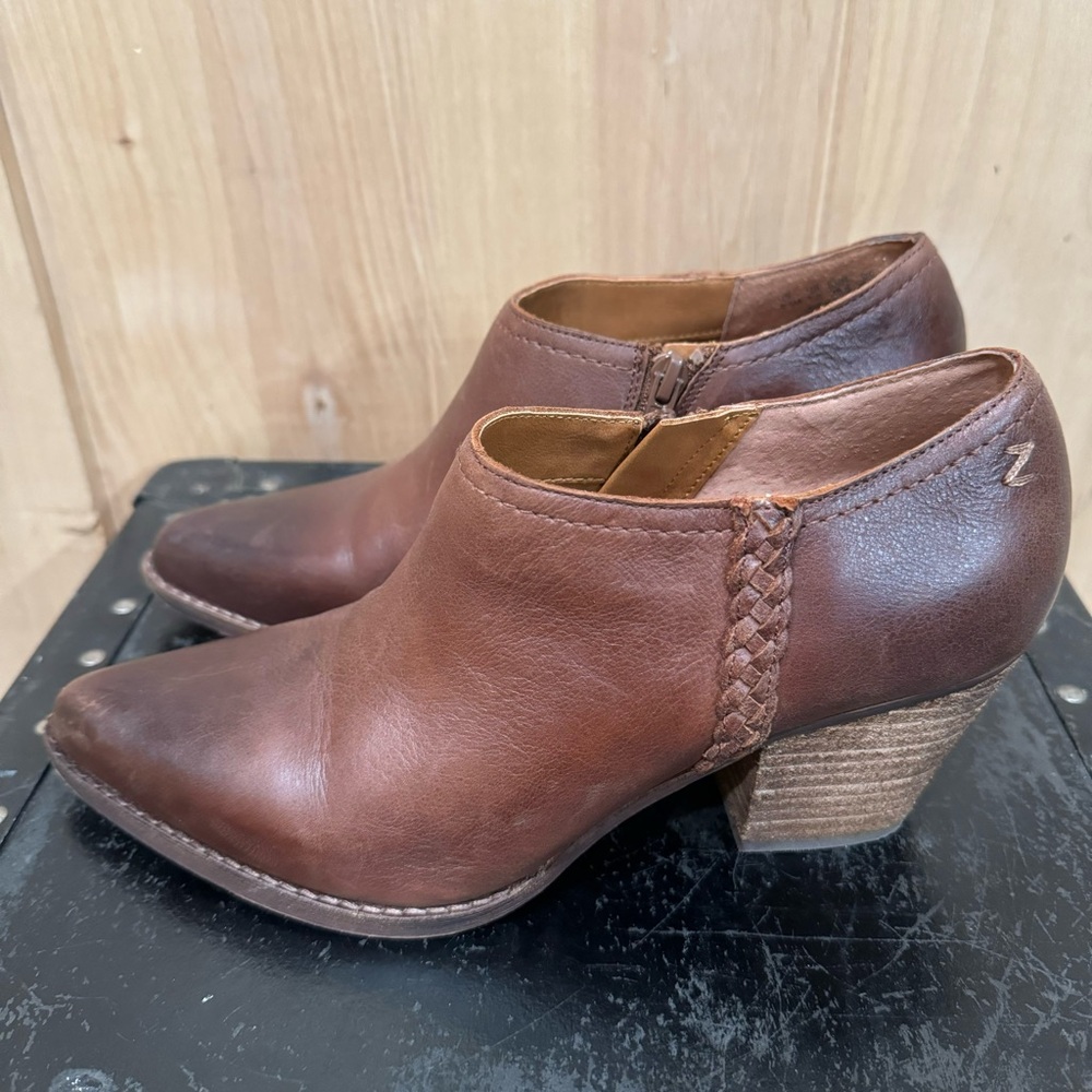 Zodiac Ava Shootie Booties Size 8.5 Brown Leather Boots - Picture 7 of 14
